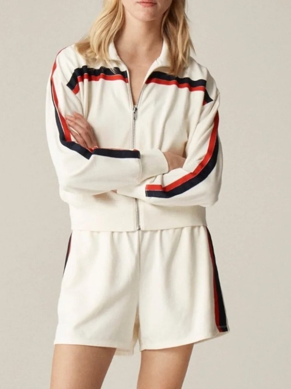 2/$30 J. Crew Terry Boxer Short With Stripes White Medium #A3659 - Picture 3 of 12
